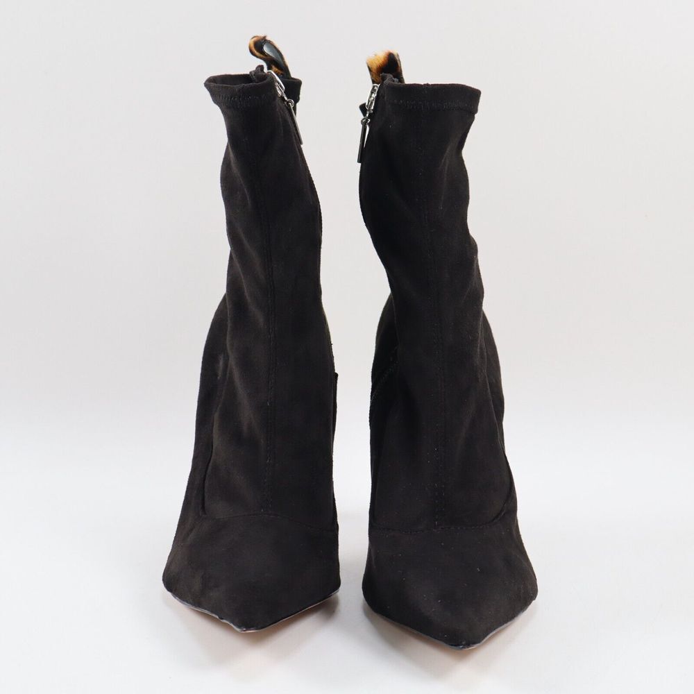 🔥SCHUTZ Benine Black Suede Pointed Toe Bootie Leopard Print 8US/38EU MSRP$198🔥 - Picture 3 of 9